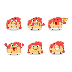 A sporty strawberry sandwich boxing athlete cartoon mascot design