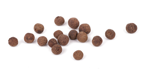 Allspices or Jamaica black pepper isolated on white background