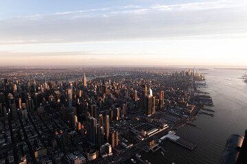 golden hour above New York City