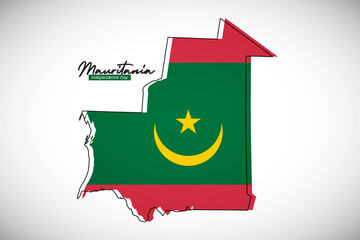 Happy independence day of Mauritania. Creative national country map with Mauritania flag vector illustration