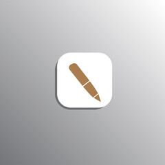 pen logo, pencil icon on gray background