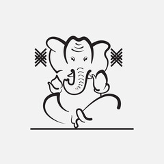 elephant line art. logo icon elephant