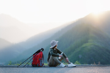 Tired caucasian woman making a launch break.