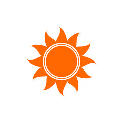 orange sun. vector symbol. web icon. design element for card banner  invitation vignette flyer sign ad poster