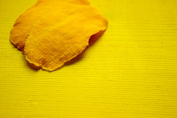 Fototapeta premium Dried mango closeup isolated on white background.