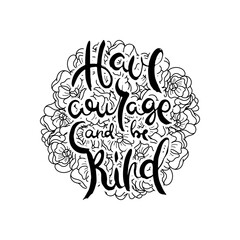 Hand lettering grunge card with flower background. Handcrafted doodle letters in retro style. Hand-drawn vintage typography