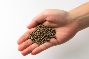 granulated desiccant on a white background
