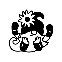 Adorable gnome with flower