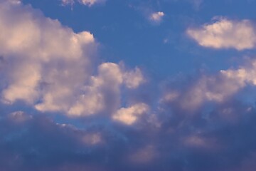 Beautiful view of blue cloudy sky background