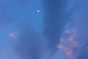 Beautiful view of blue cloudy sky background