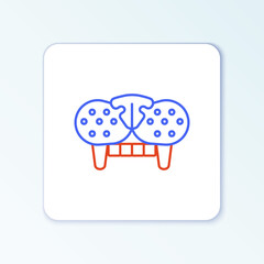 Line Cat tooth icon isolated on white background. Colorful outline concept. Vector