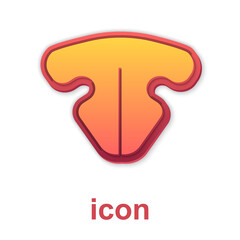 Gold Cat nose icon isolated on white background. Vector