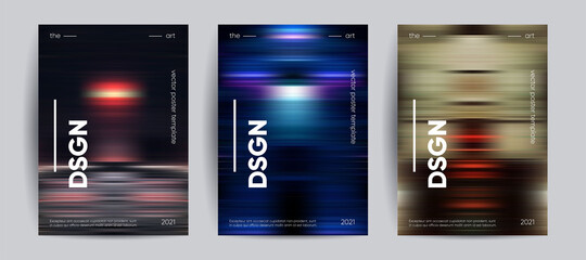 Abstract covers with Motion gradient. Blurred colors vector background.