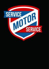 Fototapeta na wymiar Service Motor Logo Design. Suitable for screen printing t-shirts, wall hanging pictures, and more.