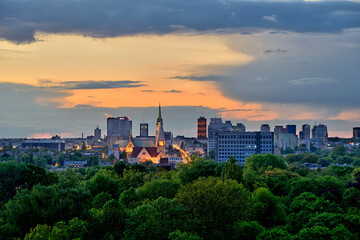 Fototapeta na wymiar City of Lodz, Poland- city panorama.