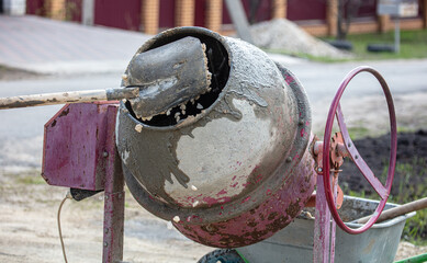 Concrete mixer for mixing sand with cement