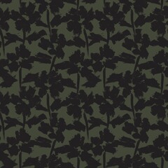 Green Floral Brush strokes Seamless Pattern Background
