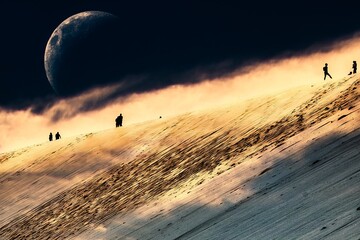 Le Monde vu depuis la dune du Pilat 