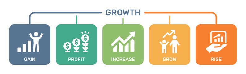 Personal growth and development vector illustration concept