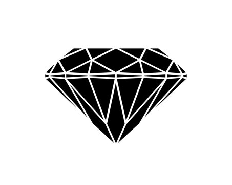 Diamonds in a flat style. Abstract black diamond icons. Linear outline sign. icon logo design diamonds