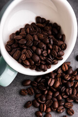 Texture of coffee beans. Coffee bean