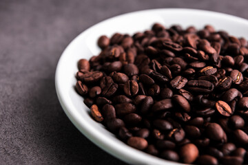 Texture of coffee beans. Coffee bean