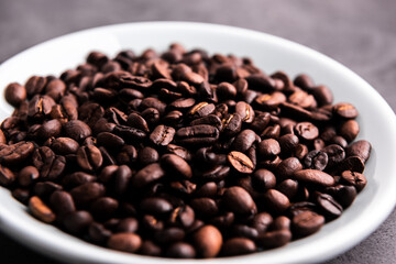 Texture of coffee beans. Coffee bean