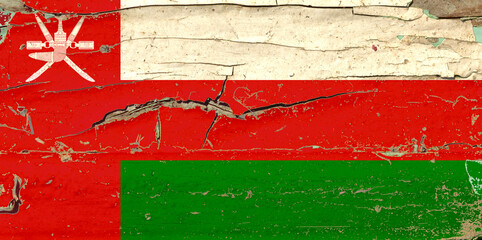 3D Flag of Oman on wood