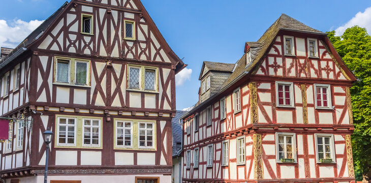 Panorama of half timbered houses in the historic center of Limburg, Germany