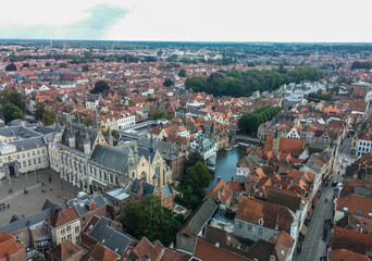 Fototapeta na wymiar Holidays in Belgium. Discovering Bruges