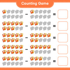 Counting game, count the number of Book and write the result. Educational children game, printable worksheet, vector illustration