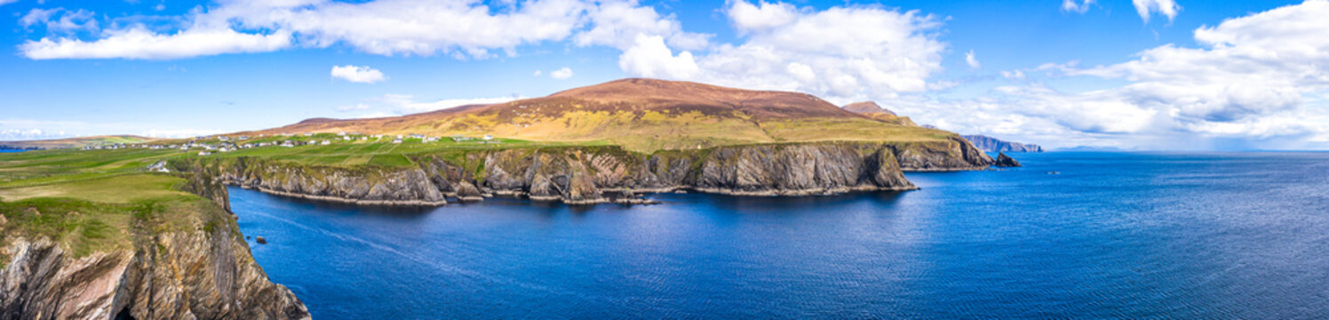 Aerial view of the Napoleonic Signal Tower in Malin Beg - County Donegal, Ireland