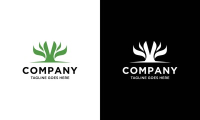 Design abstract lotus and leaf logo for spa, hotel, beauty, health, fashion, cosmetic, boutique, salon, yoga, therapy. Simple and modern vector design for your business brand or product.