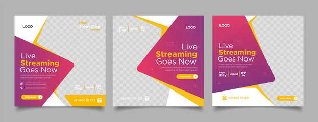 live streaming youtube and instagram social media post	