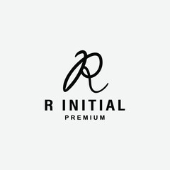 Initial letter R monogram logo creative design vector