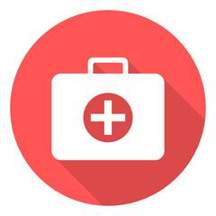 Fototapeta premium Doctor suitcase, medical suitcase icon. Vector, cartoon illustration. Vector.