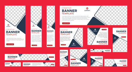 Abstract banner design web template Set, Horizontal header web banner. Modern Gradient red cover header background for website design, Social Media Cover ads banner, flyer, invitation card
