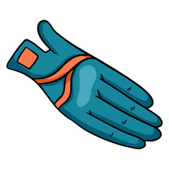 Outfit rider clothing for jockey gloves illustration in cartoon style