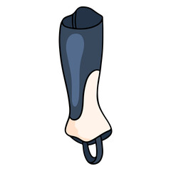 Outfit of the rider protection of the legs of the jaquey leggings vector illustration in cartoon style