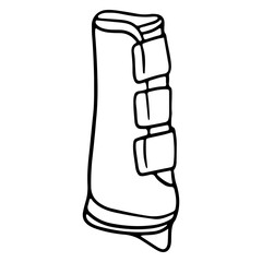 Harness for a horse protective shoes for a horse vector illustration in line style for a coloring book