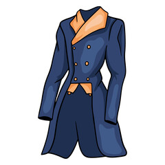 Outfit rider clothing for jockey jacket illustration in cartoon style
