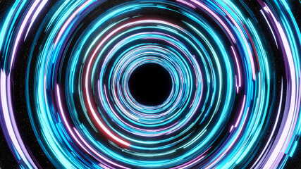 Fototapeta na wymiar Abstract neon background. Glowing spiral with starfield