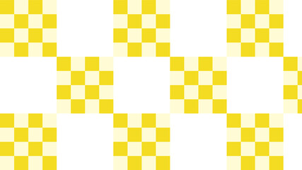 細かい市松模様　黄色	横長