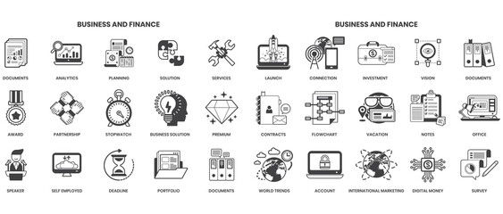 Business icons set for business
