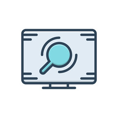 Color illustration icon for search process