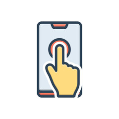 Color illustration icon for smartphone 