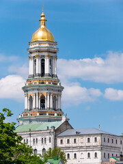 Fototapeta premium Kiev Pechersk Lavra, details of the exterior of internal buildings and cathedrals and the park.