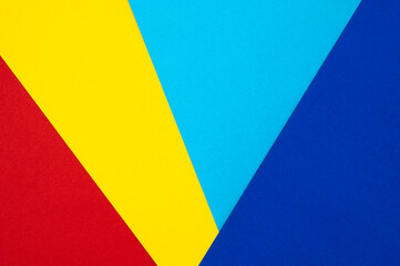 Abstract red yellow and blue geometry paper texture background