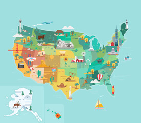 USA tourist map - 436314560