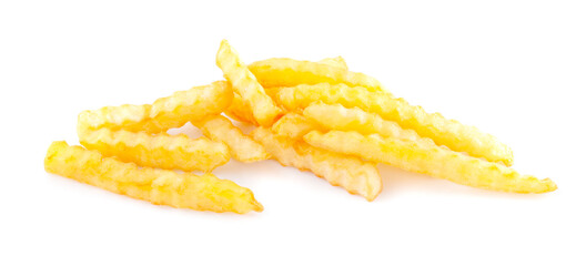 potato fry on white isolated background